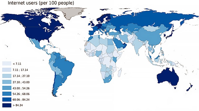 Дунё давлатлари аҳолисининг неча фоизи интернетдан фойдаланади? Ўзбекистондачи?