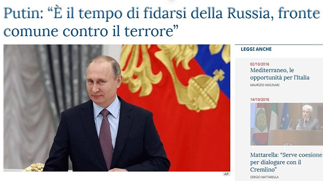 Италия газетасида Владимир Путиннинг мақоласи чоп этилди